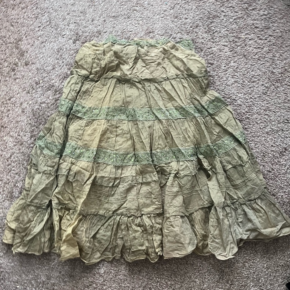Green Tiered Skirt